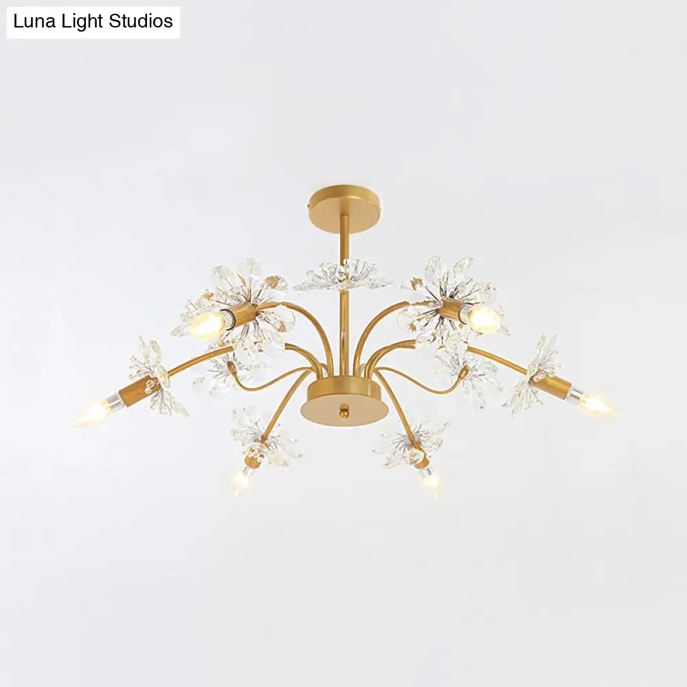 Isla - Exquisite Gold Ceiling Pendant Chandelier 7 Light Candle Style With