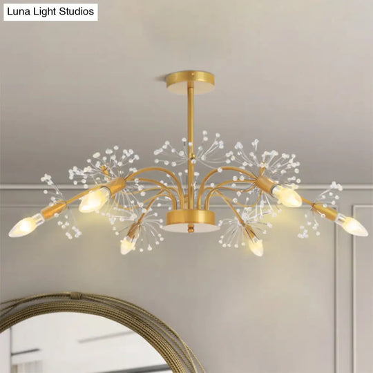 Isla - Exquisite Gold Ceiling Pendant Chandelier 7 Light Candle Style With