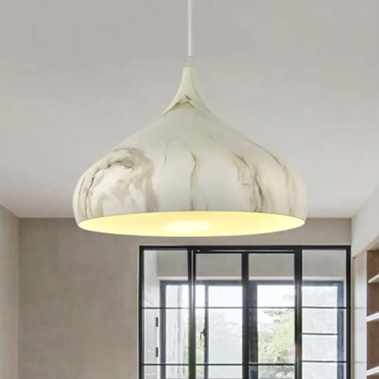 Ivory Dome Down Nordic Metal Ceiling Light For Dining Room - 1 Head 9.5’’/12.5’’ Wide / 9.5’’