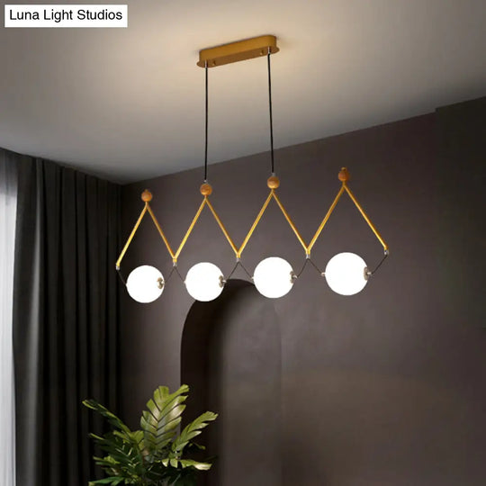 Ivory Glass Minimalist Ball Suspension Light - Creative Island Fixture