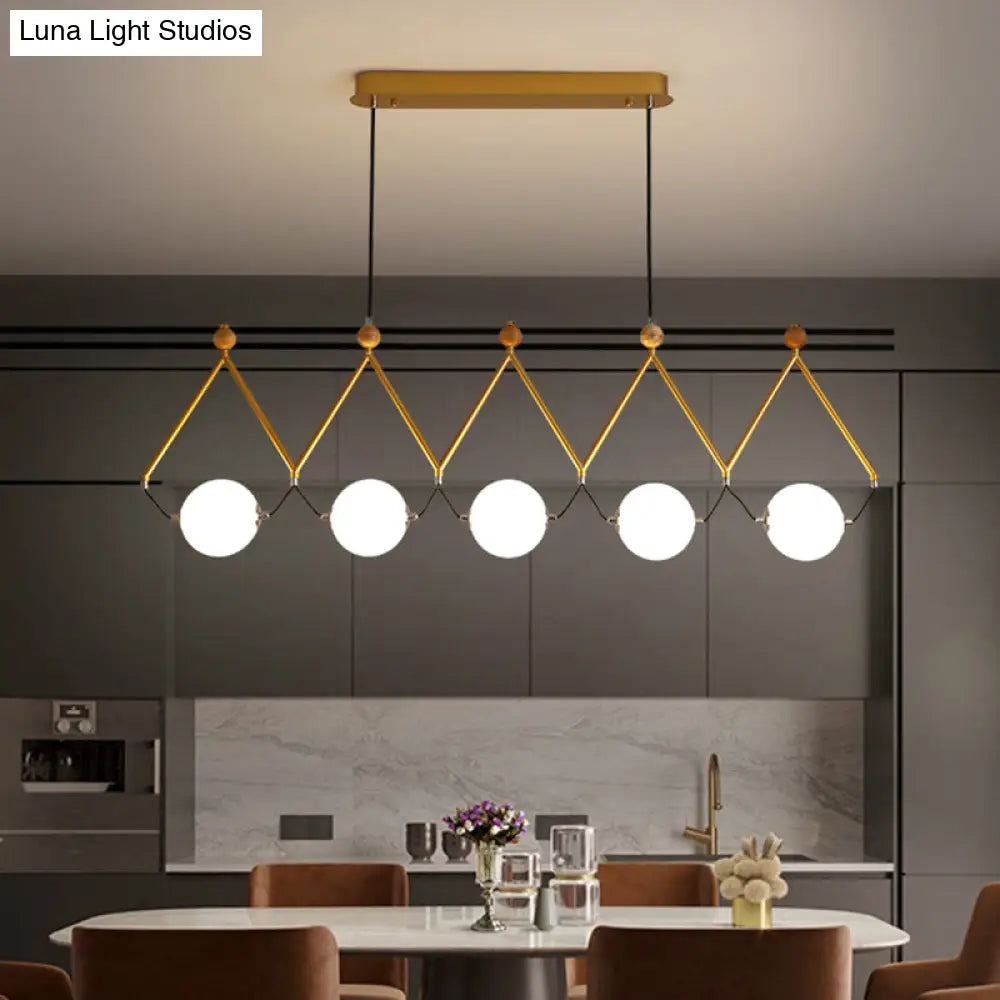 Ivory Glass Minimalist Ball Suspension Light - Creative Island Fixture