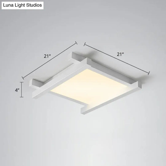 Japanese Checkerboard Acrylic Ceiling Lamp With Led Flush Mount Design For Lounge White / 21 Remote