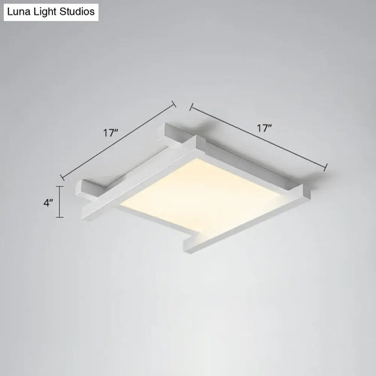 Japanese Checkerboard Acrylic Ceiling Lamp With Led Flush Mount Design For Lounge White / 17 Remote