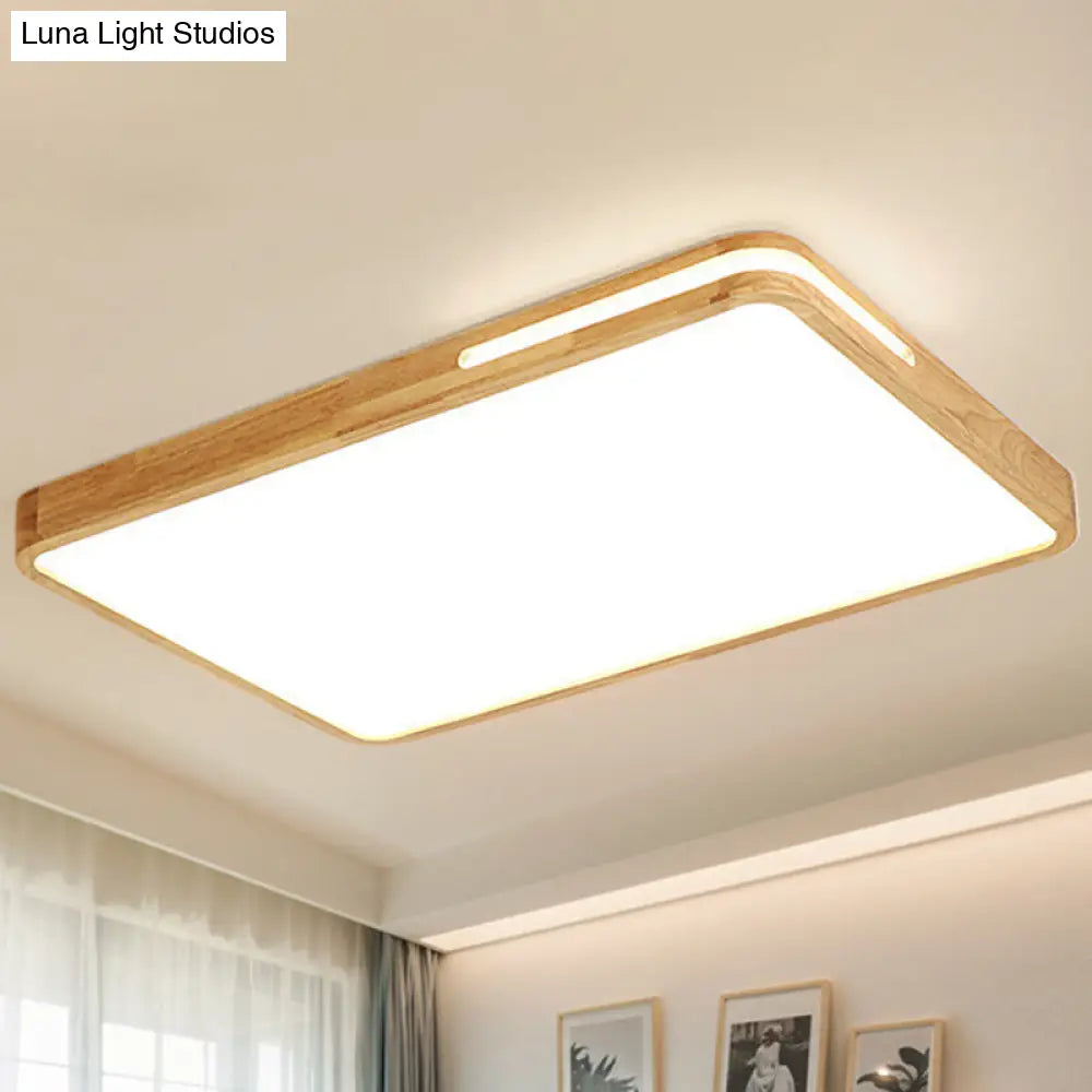 Japanese Style Beige Ceiling Mount Light - Acrylic Led Lamp For Study Room