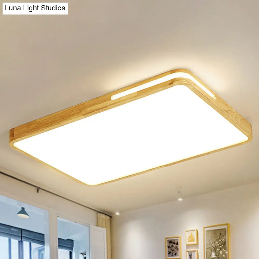 Japanese Style Beige Ceiling Mount Light - Acrylic Led Lamp For Study Room