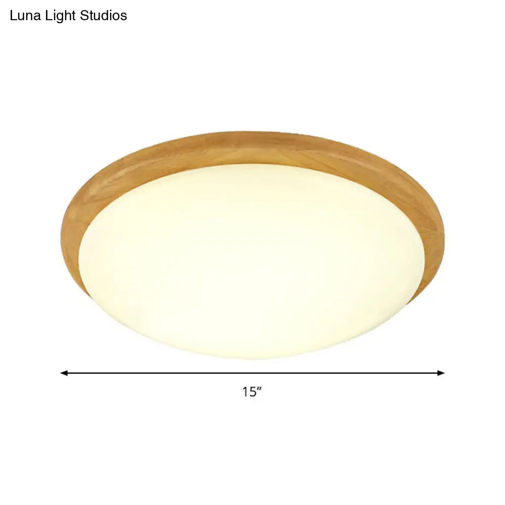 Japanese - Style Ceiling Mount Light With Domed Shade For Study Room - Acrylic Lamp In Warm/White