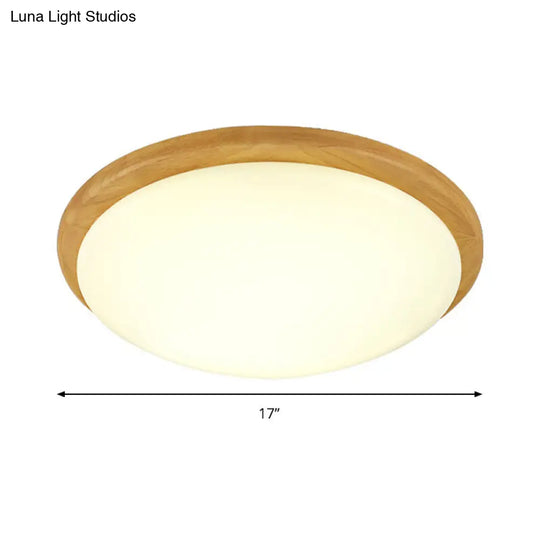 Japanese-Style Ceiling Mount Light With Domed Shade For Study Room - Acrylic Lamp In Warm/White