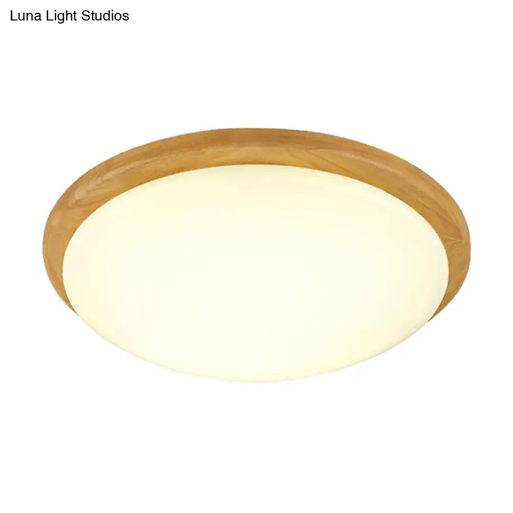 Japanese - Style Ceiling Mount Light With Domed Shade For Study Room - Acrylic Lamp In Warm/White
