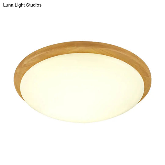 Japanese-Style Ceiling Mount Light With Domed Shade For Study Room - Acrylic Lamp In Warm/White