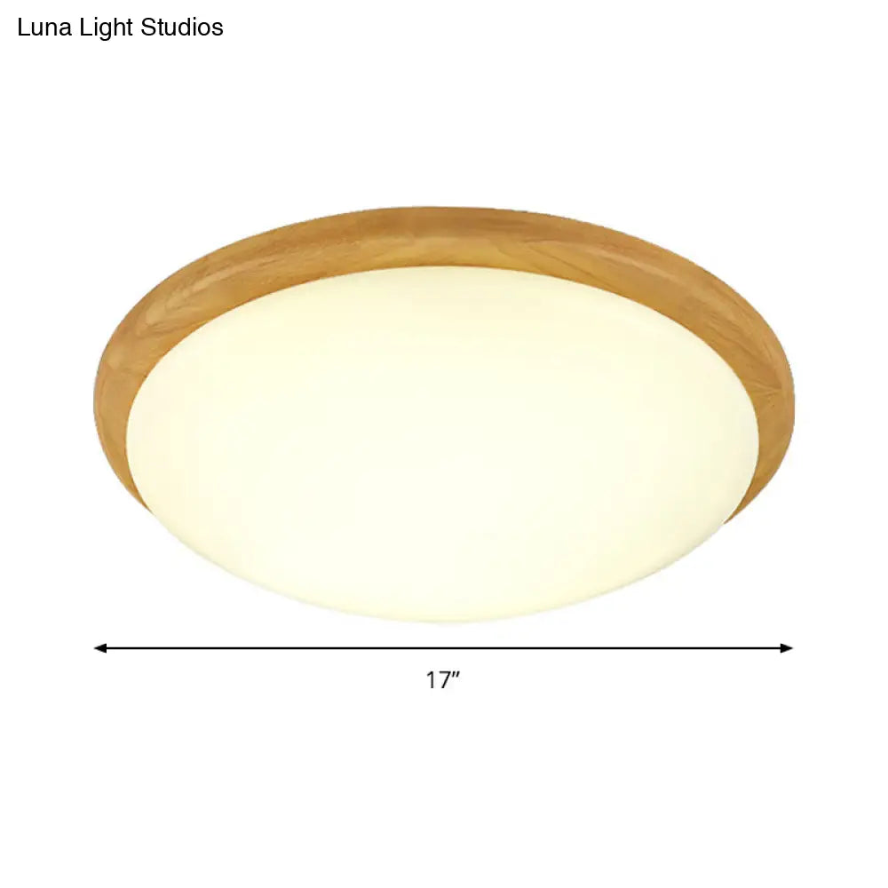 Japanese - Style Ceiling Mount Light With Domed Shade For Study Room - Acrylic Lamp In Warm/White