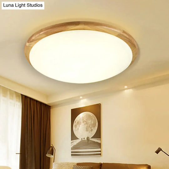 Japanese-Style Ceiling Mount Light With Domed Shade For Study Room - Acrylic Lamp In Warm/White