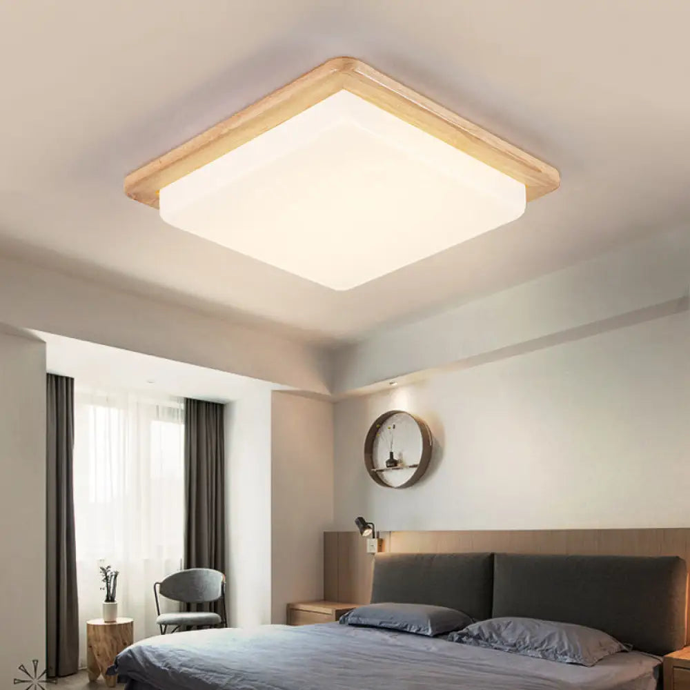 Japanese Style Square Ceiling Light Wood Led Flush Mount - Wide Range Selection