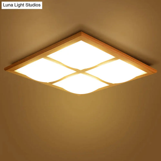 Japanese Style Ultra - Thin Led Flush Mount Light Fixture For Wood Bedroom