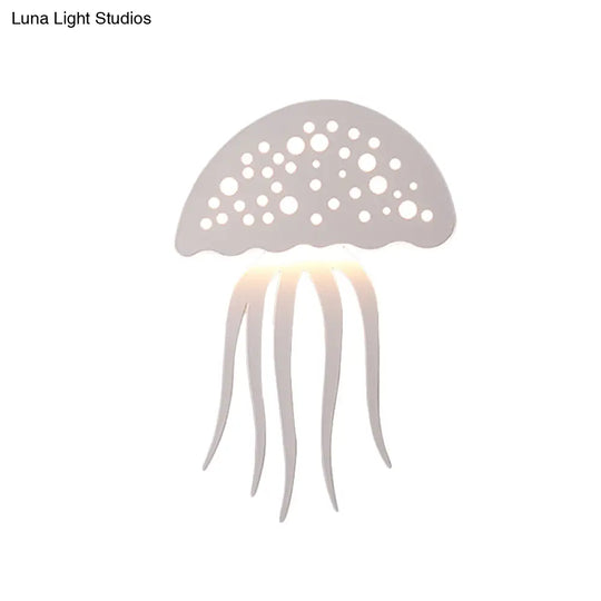 Jellyfish-Shaped Led Wall Lamp: Modern Cartoon Metal Sconce Light For Living Room