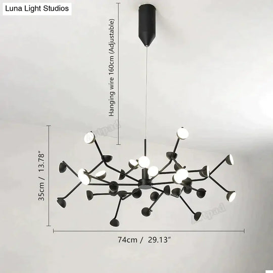 Josephine - Hanging Lamp Nordic Tree Branch Iron Art Light 36 Heads Black / White Lighting