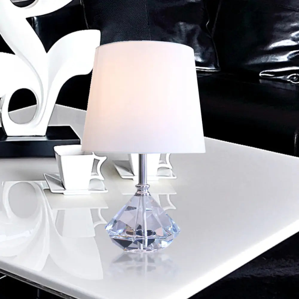 K9 Crystal Nightstand Light: Elegant Barreled Design Simplicity 1 Head White Night Lighting For