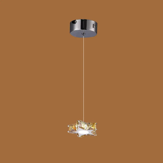 K9 Crystal Star Led Ceiling Light - Minimalist Stainless-Steel Pendant 1 / Amber