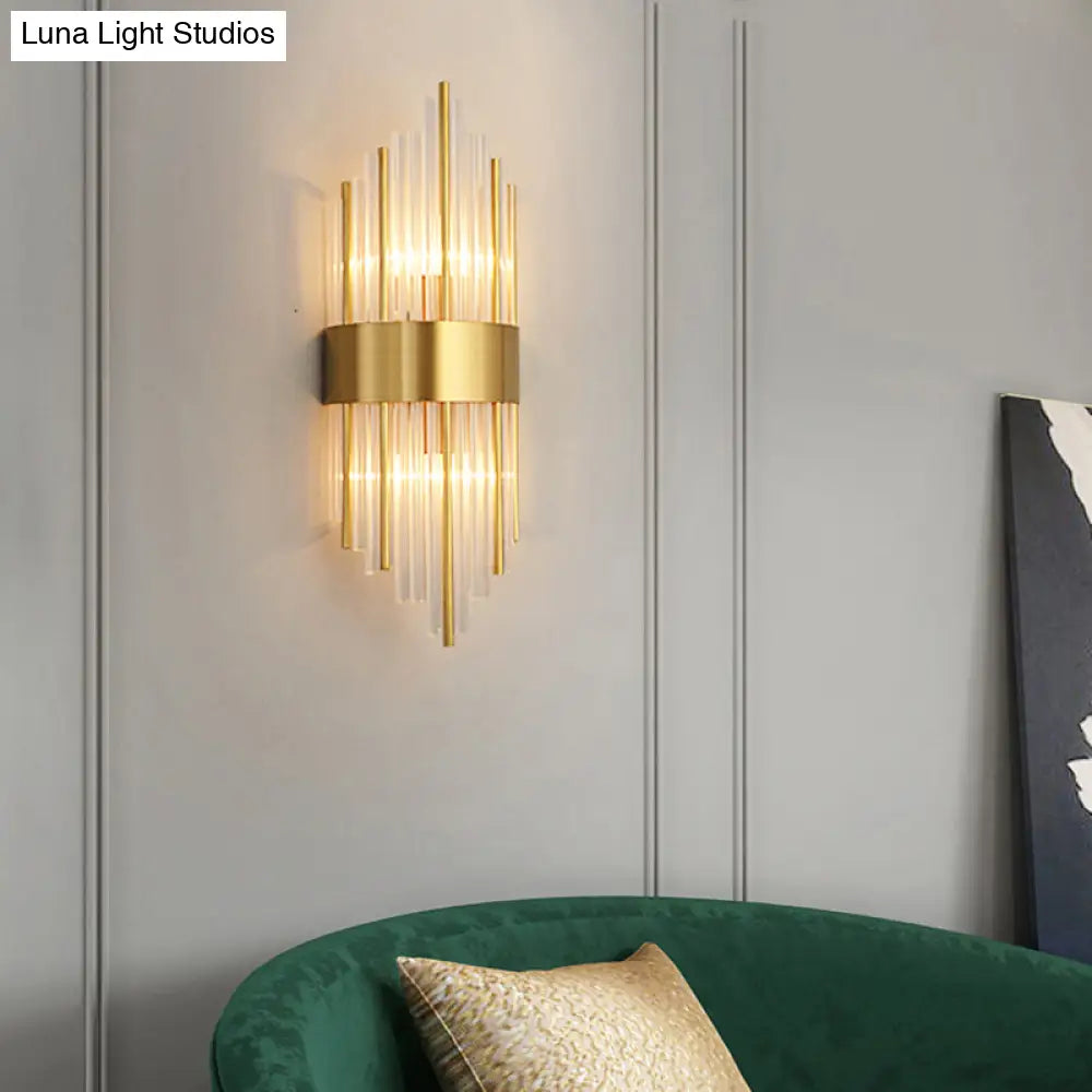 K9 Crystal Wall Sconce Postmodern 2-Light For Living Room