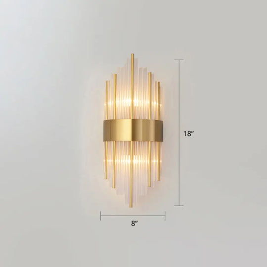 K9 Crystal Wall Sconce Postmodern 2-Light For Living Room Gold / 8