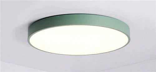 Kaley - Super Slim Led Surface Mount Light With Remote Control Green / Dia23 X H5Cm Warm White