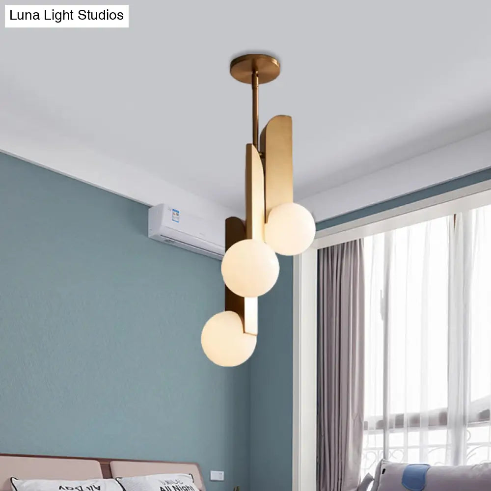 Karen’s Gold Opal Glass Pendant Light For Elegant Bedroom Ambiance Lighting