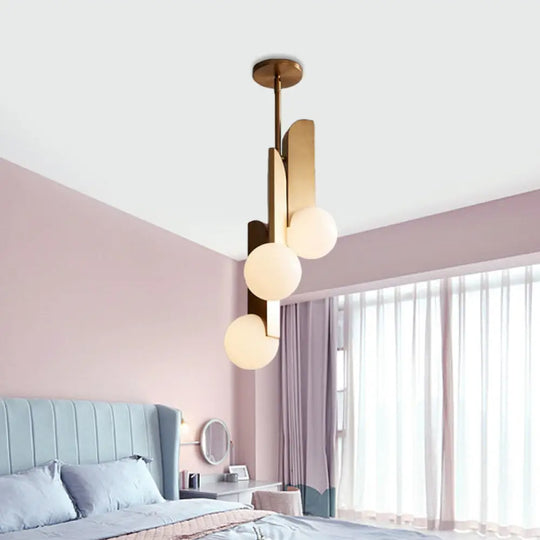 Karen’s Gold Opal Glass Pendant Light For Elegant Bedroom Ambiance Lighting