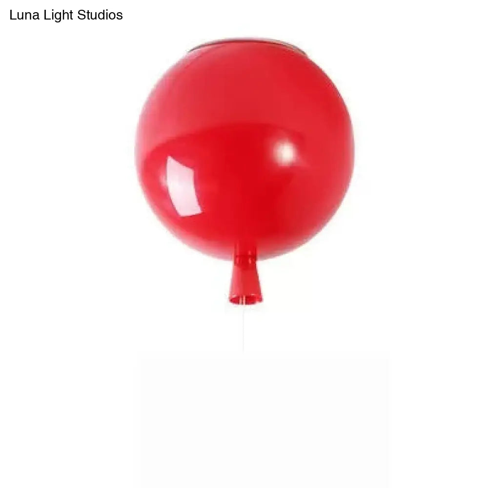 Kids Acrylic Balloon Flush Mount Ceiling Lamp - Creative Single Light Fixture Red / 8