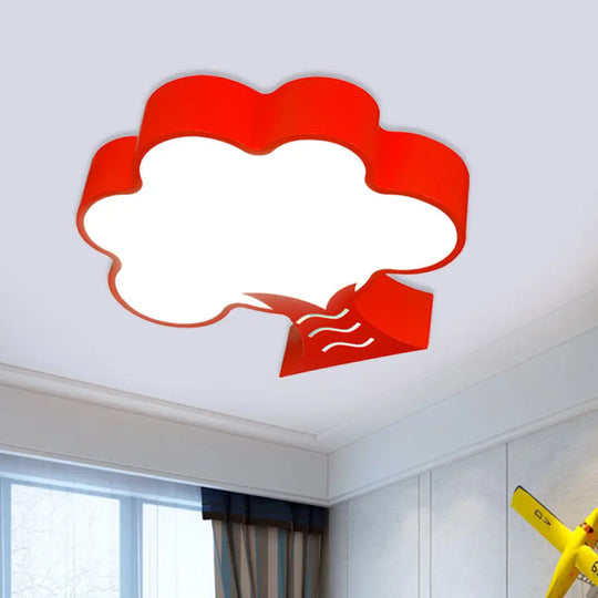 Kids’ Acrylic Led Flush Light For Nursery - Tree Flushmount Ceiling Fixture In Yellow/Red/Blue Red