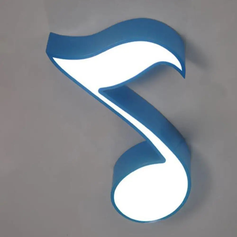 Kids Acrylic Musical Note Led Ceiling Light - Perfect For Kindergarten Blue / White