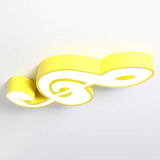 Kids Acrylic Musical Note Led Ceiling Light - Perfect For Kindergarten Yellow / White