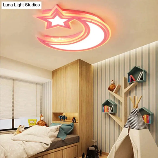 Kids Art Deco Ceiling Lights White Blue Pink Color For Boy Girl Bedroom Study Room Luminaria