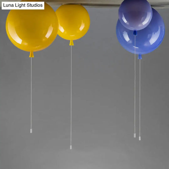 Kids Balloon Plastic Ceiling Light With Semi Mount And 1 - Light Fixture
