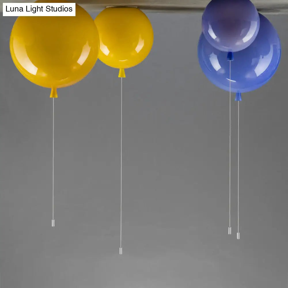 Kids Balloon Plastic Ceiling Light With Semi Mount And 1-Light Fixture