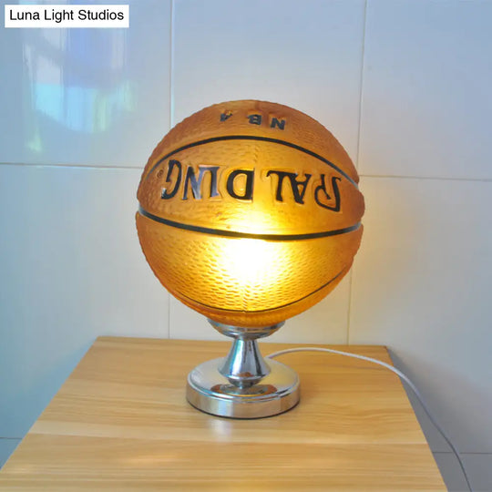 Kids Basketball Desk Light: Sporty Style Table Lamp For Bedroom With Plug-In Cord