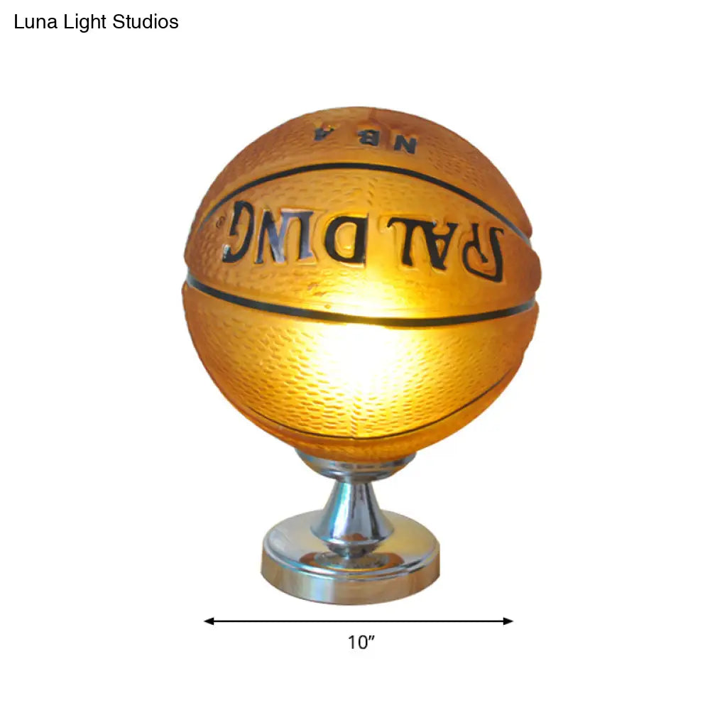 Kids Basketball Desk Light: Sporty Style Table Lamp For Bedroom With Plug-In Cord