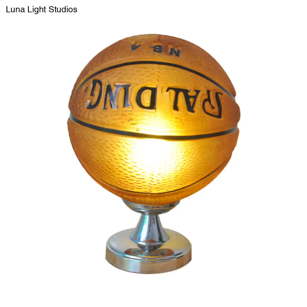 Kids Basketball Desk Light: Sporty Style Table Lamp For Bedroom With Plug-In Cord