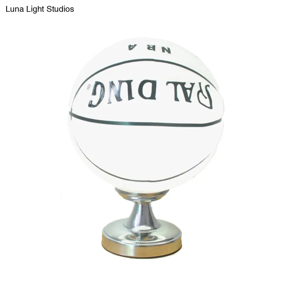 Kids Basketball Desk Light: Sporty Style Table Lamp For Bedroom With Plug-In Cord