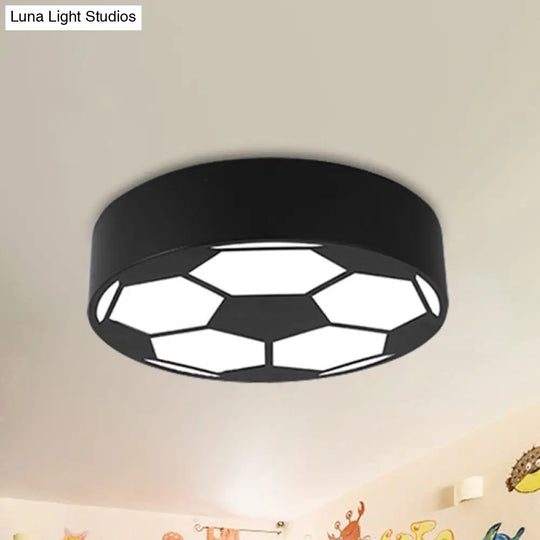 Kid’s Bedroom Acrylic Flat Football Ceiling Mount Light - Sports Theme Lamp