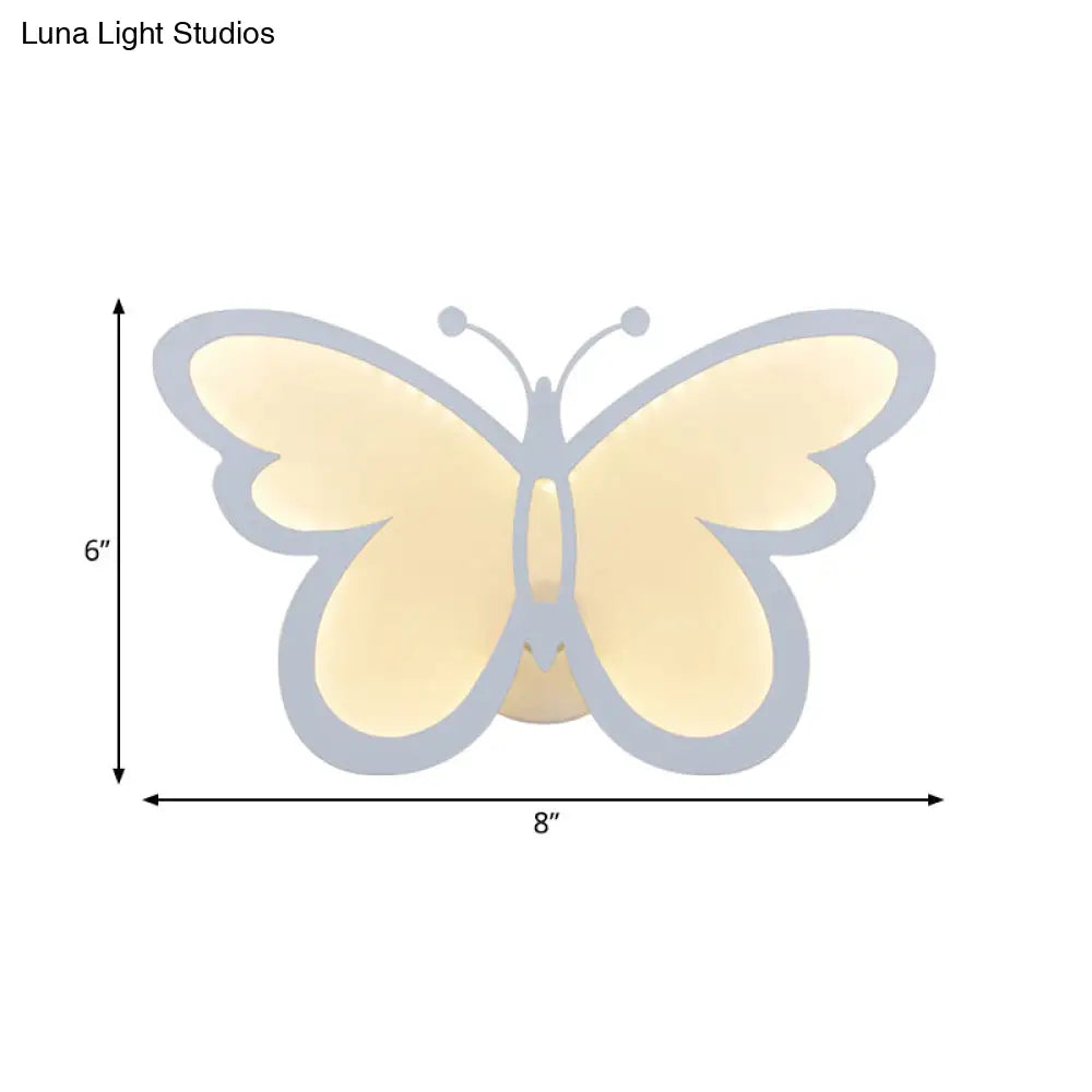 Kids Butterfly Acrylic Wall Light For Bedside Or Dining Room