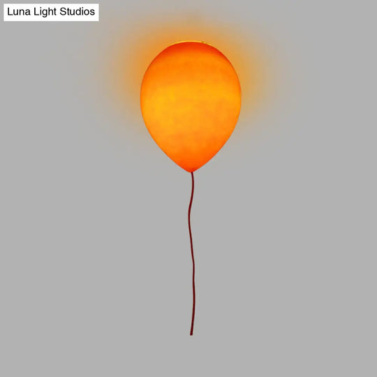 Kids Cartoon Balloon Glass Flush Mount Ceiling Light Fixture For Bedroom Orange / 6