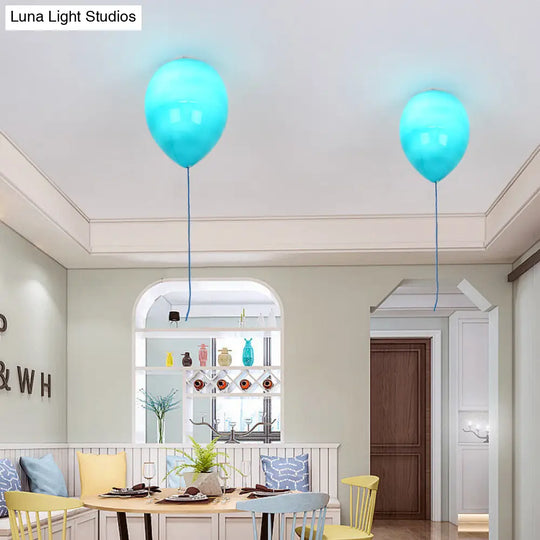 Kid’s Cartoon Balloon Glass Flush Mount Ceiling Light Fixture For Bedroom