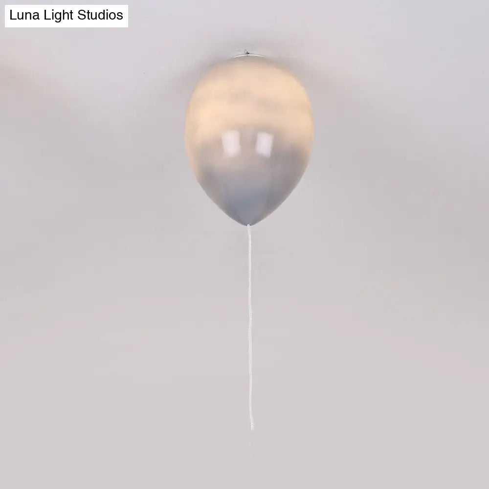 Kids Cartoon Balloon Glass Flush Mount Ceiling Light Fixture For Bedroom Grey / 6