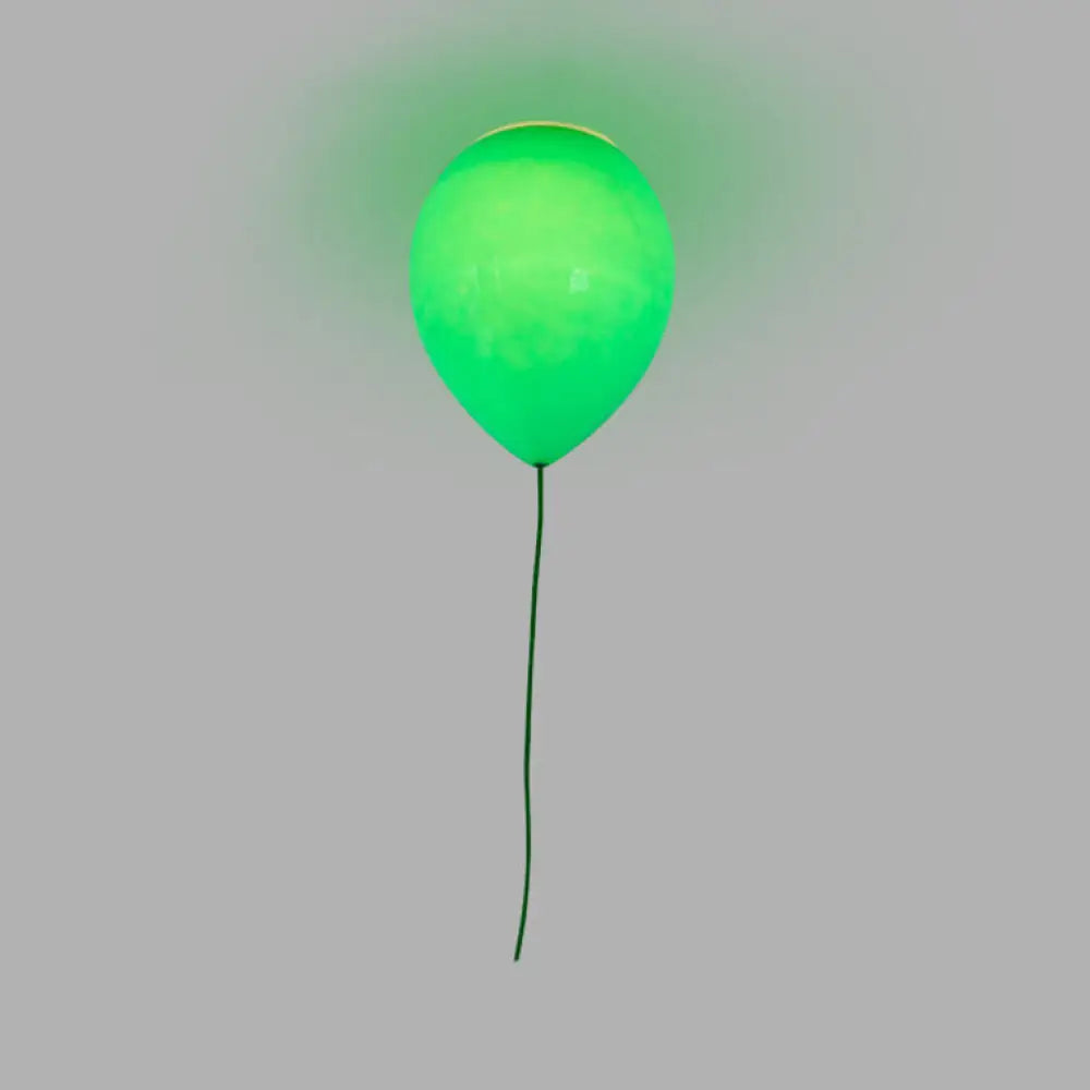 Kid’s Cartoon Balloon Glass Flush Mount Ceiling Light Fixture For Bedroom Green / 6’