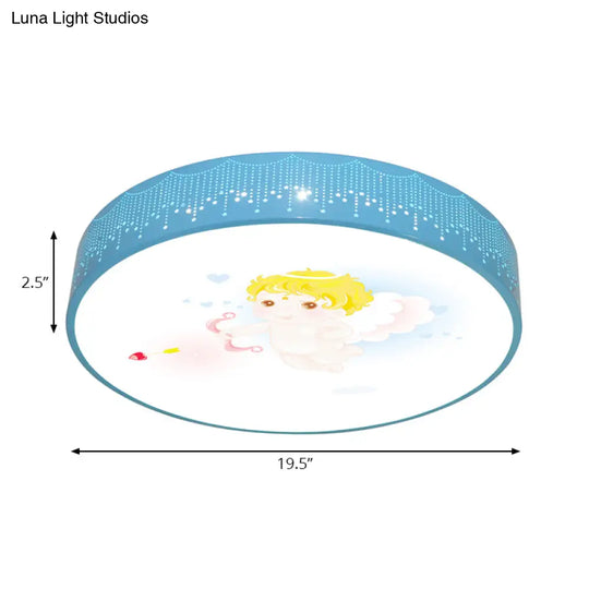 Kid’s Cartoon Circle Ceiling Light - Flush Acrylic Fixture