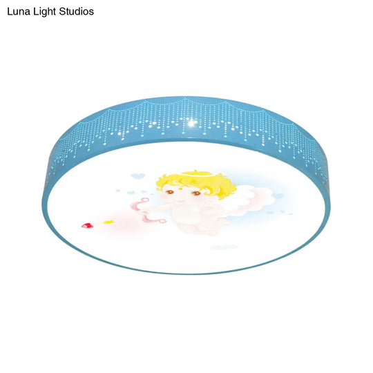 Kid’s Cartoon Circle Ceiling Light - Flush Acrylic Fixture