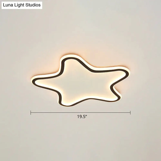 Kids Cartoon Star Led Ceiling Light Creative Aluminum Flush Mount For Childrens Bedroom - Ultrathin