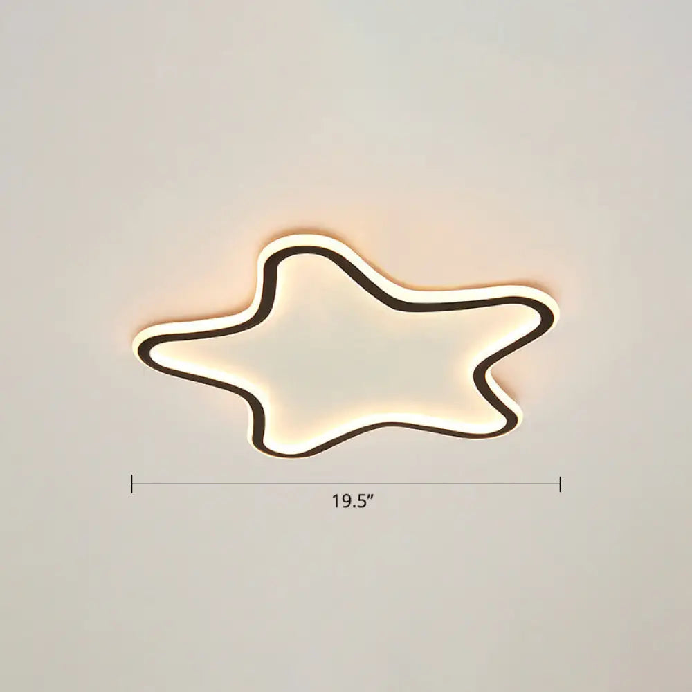 Kids Cartoon Star Led Ceiling Light – Creative Aluminum Flush Mount For Children’s Bedroom -