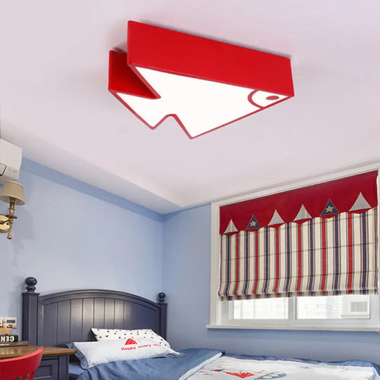 Kids’ Cartoon Triangle Fish Ceiling Lamp - Led Flush Mount Light For Child’s Bedroom Or Living