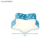 Kids’ Etched Star Led Ceiling Light With Animated Design
