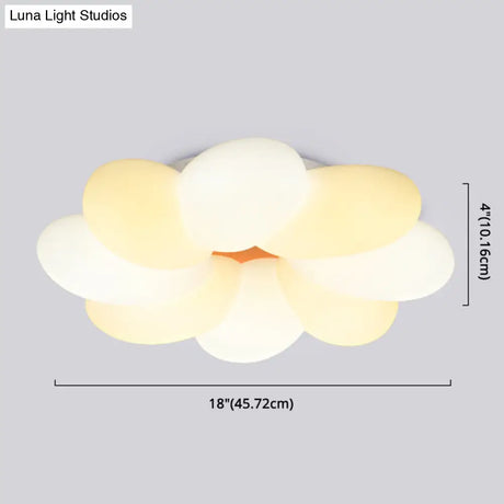 Kids Flower Flush Mount Lighting - 1 Light Plastic Ceiling Fixture For Girls Bedroom